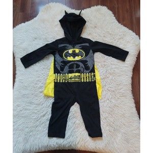 Batman Costume Pajamas Boys 24M DC Comics Halloween Suit Cape Infants Black